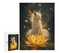 Puzzles pour Adultes500 PCS Golden Fox on Lotus Puzzle, Jeu De Réflexion Et De Logique, Idéal comme Cadeau pour Toute La Famille 500 PCS