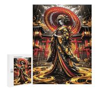 Puzzles Pour Adultes500 PCS Golden Japanese Geisha Puzzle Puzzle Jeu D'assemblage De Modèles Uniques Pour Anniversaires Et Cadeaux 500 PCS