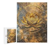 Puzzles pour Adultes500 PCS Golden Lotus Harmony Puzzles pour Adolescents Jeux Relaxants pour S'amuser en Famille Activités Amusantes À La Maison 500 PCS