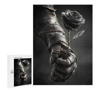 Puzzles pour Adultes500 PCS Gothic Armor Holding Black Rose Puzzles pour Adultes : des Activités Amusantes en Famille À Faire À La Maison - Un Jeu Familial Stimulant 500 PCS