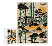 Puzzles pour Adultes500 PCS Japanese Garden Illustration with Torii Gate Puzzle pour Adultes - Jeu De Réflexion - Assemblage De Motifs - Idée Cadeau Unique pour Un Anniversaire 500 PCS