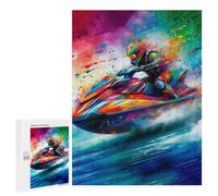 Puzzles pour Adultes500 PCS Jet Ski Watercolor Art Puzzle pour Adultes - Jeu De Réflexion - Assemblage De Motifs - Idée Cadeau Unique pour Un Anniversaire 500 PCS