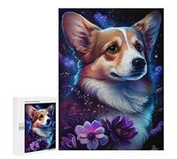 Puzzles pour Adultes500 PCS Magical Corgi with Flowers -1 Puzzles pour Adolescents pour S'amuser en Famille Difficile Et Stimulant Un pour Les Jeux 500 PCS