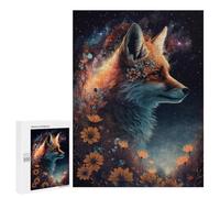 Puzzles pour Adultes500 PCS Magical Fox with Flowers-4 Puzzles pour Adolescents pour S'amuser en Famille Difficile Et Stimulant Un pour Les Jeux 500 PCS