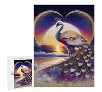 Puzzles pour Adultes500 PCS Magical Peacock Sunset Puzzle Décoratif Mural - Niveau Difficile - Idéal comme Cadeau pour Toute La Famille 500 PCS
