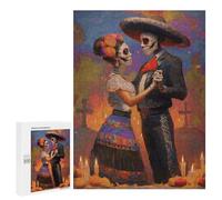 Puzzles pour Adultes500 PCS Mexican Day of The Dead Dance Puzzle, Jeu De Réflexion Et De Logique, Idéal comme Cadeau pour Toute La Famille 500 PCS