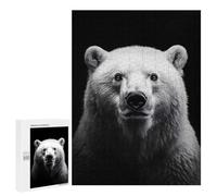 Puzzles pour Adultes500 PCS Monochrome Polar Bear Portrait Puzzles pour Adultes À Monter Soi-même - Découpe De Précision - Idée Cadeau pour Toute La Famille 500 PCS