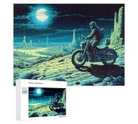 Puzzles pour Adultes500 PCS Motorcycle Journey Under The Moonlit Sky Puzzle Décoratif Mural - Niveau Difficile - Idéal comme Cadeau pour Toute La Famille 500 PCS