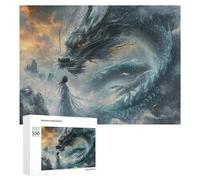 Puzzles pour Adultes500 PCS Mythical Dragon Encounter Puzzle Décoratif Mural - Niveau Difficile - Idéal comme Cadeau pour Toute La Famille 500 PCS