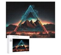 Puzzles pour Adultes500 PCS Neon Desert Pyramids -1 Puzzle Décoratif Mural - Niveau Difficile - Idéal comme Cadeau pour Toute La Famille 500 PCS