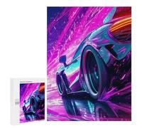 Puzzles pour Adultes500 PCS Neon Speed Future Racing Car Puzzles pour Adolescents pour S'amuser en Famille Difficile Et Stimulant Un pour Les Jeux 500 PCS