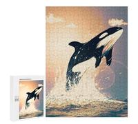 Puzzles pour Adultes500 PCS Orcas Can Fly II Puzzles pour Adultes, Jeu De Réflexion, Décoration Intérieure, Aide À Stimuler Le Cerveau 500 PCS
