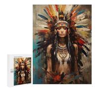 Puzzles pour Adultes500 PCS Painted Native American Puzzles pour Adolescents Jeux Relaxants pour S'amuser en Famille Activités Amusantes À La Maison 500 PCS
