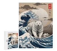 Puzzles pour Adultes500 PCS Polar Bear Great Wave Puzzles pour Adolescents, Jouets Anti-Stress, Cadeaux pour Femmes, Activités Amusantes À La Maison 500 PCS