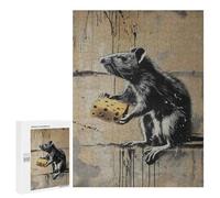 Puzzles pour Adultes500 PCS Rat Cheese Graffiti Banksy Puzzles pour Adultes - Décoration Murale - Défi Difficile - Cadeaux Uniques d'anniversaire Et De Noël 500 PCS