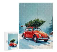 Puzzles pour Adultes500 PCS Red Beetle with Christmas Tree Puzzles pour Adultes, Jeu De Réflexion, Décoration Intérieure, Aide À Stimuler Le Cerveau 500 PCS