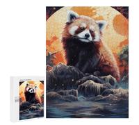Puzzles pour Adultes500 PCS Red Panda Moonlit Journey Puzzles pour Adultes - Décoration Murale - Loisirs À La Maison - Activités Amusantes À Faire chez Soi 500 PCS