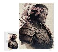 Puzzles pour Adultes500 PCS Samurai Warrior with Cherry Blossoms-4 Puzzles pour Adolescents pour S'amuser en Famille Difficile Et Stimulant Un pour Les Jeux 500 PCS