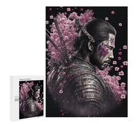 Puzzles pour Adultes500 PCS Samurai Warrior with Cherry Blossoms-9 Puzzles pour Adultes : des Activités Amusantes en Famille, des Cadeaux pour Les Amis Et La Famille 500 PCS