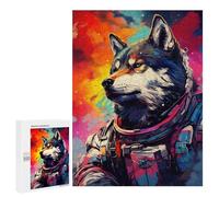Puzzles pour Adultes500 PCS Space Wolf Astronaut Art Print-1 Puzzles pour Adolescents pour S'amuser en Famille Difficile Et Stimulant Un pour Les Jeux 500 PCS