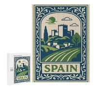 Puzzles pour Adultes500 PCS Spain Landscape Illustration Puzzle pour Adultes - Jeu De Réflexion - Assemblage De Motifs - Idée Cadeau Unique pour Un Anniversaire 500 PCS