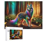 Puzzles pour Adultes500 PCS Steampunk Wolf in Enchanted Forest Puzzle Décoratif Mural - Niveau Difficile - Idéal comme Cadeau pour Toute La Famille 500 PCS