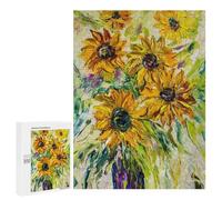 Puzzles pour Adultes500 PCS Sunflower Bouquet Puzzle pour Adultes - Jeu De Réflexion - Assemblage De Motifs - Idée Cadeau Unique pour Un Anniversaire 500 PCS