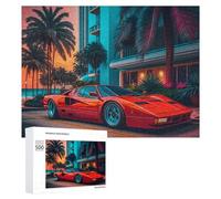 Puzzles pour Adultes500 PCS Sunset Luxury Miami Beach Dreamscape Puzzle Décoratif Mural - Niveau Difficile - Idéal comme Cadeau pour Toute La Famille 500 PCS