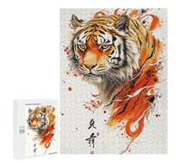 Puzzles pour Adultes500 PCS The Face of A Tiger Puzzles pour Adultes - Décoration Murale - Défi Difficile - Cadeaux Uniques d'anniversaire Et De Noël 500 PCS