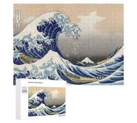 Puzzles pour Adultes500 PCS The Great Wave Off Kanagawa Puzzle Décoratif Mural - Niveau Difficile - Idéal comme Cadeau pour Toute La Famille 500 PCS