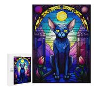 Puzzles pour Adultes500 PCS The Sphynx Cat Blue Staine Puzzles pour Adultes, Jeu De Réflexion, Décoration Intérieure, Aide À Stimuler Le Cerveau 500 PCS