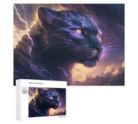Puzzles pour Adultes500 PCS Thundering Panther Wild Power Unleashed Puzzles pour Adolescents, Jeux Manuels, Cadeaux pour Femmes, Cadeaux d'anniversaire Uniques 500 PCS