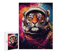 Puzzles pour Adultes500 PCS Tiger Astronaut Space Art Print-2 Puzzles pour Adolescents pour S'amuser en Famille Difficile Et Stimulant Un pour Les Jeux 500 PCS