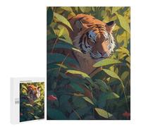 Puzzles pour Adultes500 PCS Tiger in The Jungle Puzzle Décoratif Mural - Niveau Difficile - Idéal comme Cadeau pour Toute La Famille 500 PCS