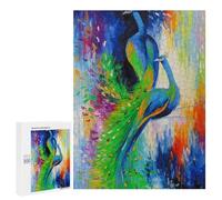 Puzzles pour Adultes500 PCS Two Peacocks Puzzles pour Adultes, Jeu De Réflexion, Décoration Intérieure, Aide À Stimuler Le Cerveau 500 PCS