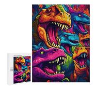 Puzzles pour Adultes500 PCS Vibrant Dinosaur Collage Puzzles pour Adultes - Décoration Murale - Loisirs À La Maison - Activités Amusantes À Faire chez Soi 500 PCS