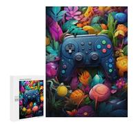 Puzzles pour Adultes500 PCS Video Game Controller in A Floral Paradise Puzzle pour Adultes, Jouet, Décoration Murale, Passe-Temps, Cadeaux Uniques d'anniversaire Et De Noël 500 PCS