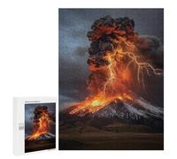 Puzzles pour Adultes500 PCS Volcano Eruption with Lightning Strikes-3 Puzzles pour Adultes : des Activités Amusantes en Famille À Faire À La Maison - Un Jeu Familial Stimulant 500 PCS