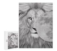 Puzzles pour Adultes500 PCS White Lion Moon Poster Puzzles pour Adolescents Jeux Relaxants pour S'amuser en Famille Activités Amusantes À La Maison 500 PCS