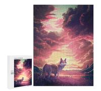 Puzzles pour Adultes500 PCS Wolf at Sunset Puzzles pour Adultes, Jeu De Réflexion, Décoration Intérieure, Aide À Stimuler Le Cerveau 500 PCS