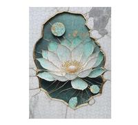 Puzzles pour Adultes52x38cm/1000pcs Abstract Lotus Kintsugi Puzzles Anti-Stress pour S'amuser en Famille Et Stimuler Le Cerveau
