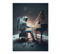 Puzzles pour Adultes52x38cm/1000pcs Astronaut Playing Piano in Space Puzzles pour Adultes : Jeu Manuel Anti-Stress, Activités Amusantes À Faire À La Maison, 52x38cm/1000pcs