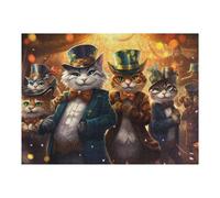 Puzzles pour Adultes52x38cm/1000pcs Cats in Formal Attire Puzzles pour Adultes Jeux Relaxants Course De Vitesse Manuelle Activités Amusantes À La Maison 52x38cm/1000pcs