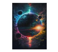 Puzzles pour Adultes52x38cm/1000pcs Colorful Cosmic Planets Puzzles pour Adultes : Jeu Manuel Anti-Stress, Activités Amusantes À Faire À La Maison, 52x38cm/1000pcs