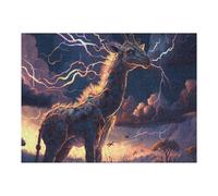 Puzzles pour Adultes52x38cm/1000pcs Electric Giraffe Fantasy Artwork Puzzles pour Adultes Jeux De Détente Découpe De Précision Activités Amusantes À La Maison, 52x38cm/1000pcs