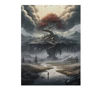 Puzzles pour Adultes52x38cm/1000pcs Enchanted Tree in Misty Landscape Puzzles Anti-Stress pour S'amuser en Famille Et Stimuler Le Cerveau