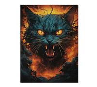 Puzzles pour Adultes52x38cm/1000pcs Fiery Cat Artwork Puzzles pour Adultes - Jeu De Réflexion - Assemblage De Motifs - Cadeaux De Noël Et d'anniversaire 52x38cm/1000pcs