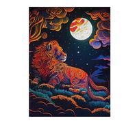 Puzzles pour Adultes52x38cm/1000pcs Leon Neon Light Puzzles pour Adultes - Jouets À Monter Soi-même - Cadeau d'anniversaire - Cadeaux Uniques pour Anniversaires Et Noël 52x38cm/1000pcs