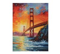 Puzzles pour Adultes52x38cm/1000pcs Majestic Golden Gate Puzzles pour Adultes Jeux Relaxants Course De Vitesse Manuelle Activités Amusantes À La Maison 52x38cm/1000pcs