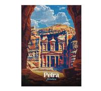 Puzzles pour Adultes52x38cm/1000pcs Petra, Jordan Travel Puzzles Anti-Stress pour S'amuser en Famille Et Stimuler Le Cerveau